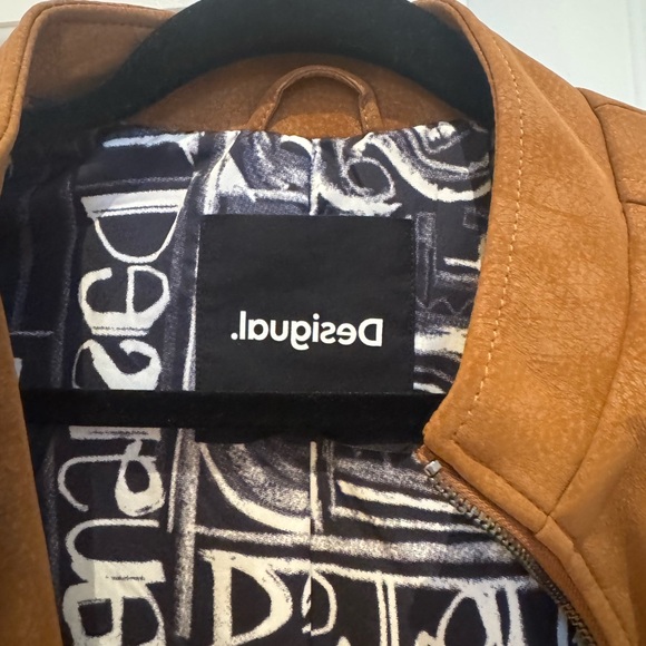 Desigual Tan/Brown Fuax Leather Jacket - Picture 6 of 10